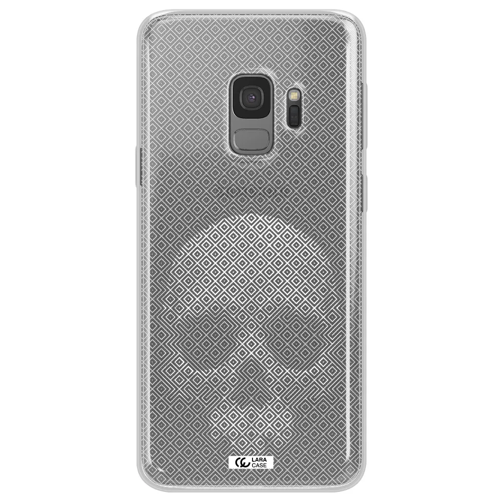 Skull Line Pattern Samsung S9 Clear TPU Case