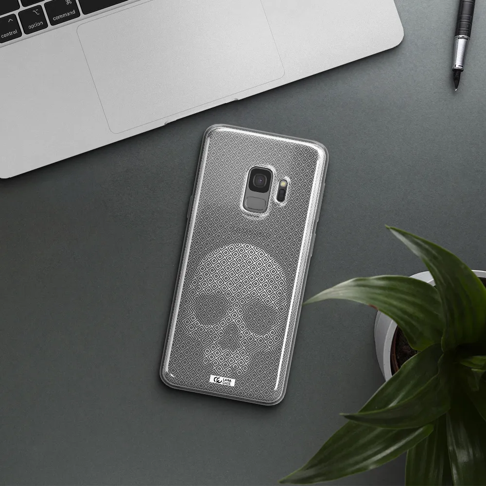 Skull Line Pattern Samsung S9 Clear TPU Case