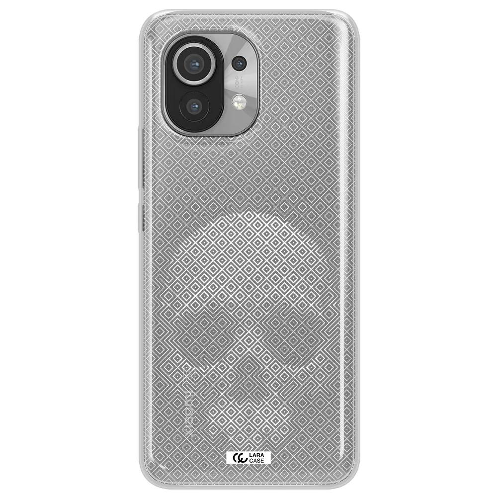 Skull Line Pattern Xiaomi Mi 11 Clear TPU Case