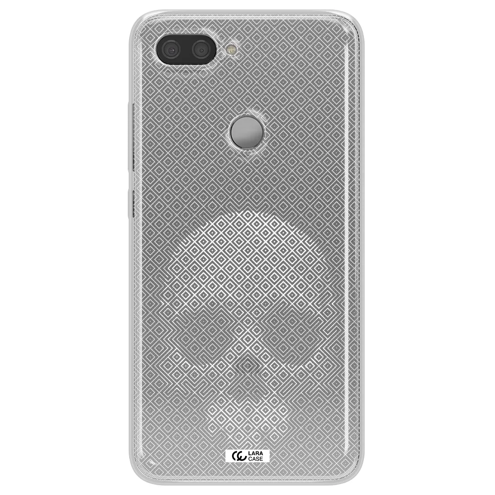 Skull Line Pattern Xiaomi Mi 8 Lite Clear TPU Case