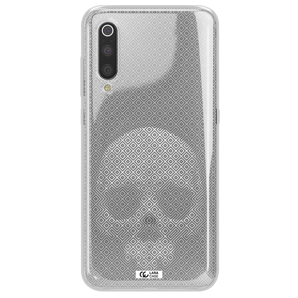 Skull Line Pattern Xiaomi Mi 9 Clear TPU Case