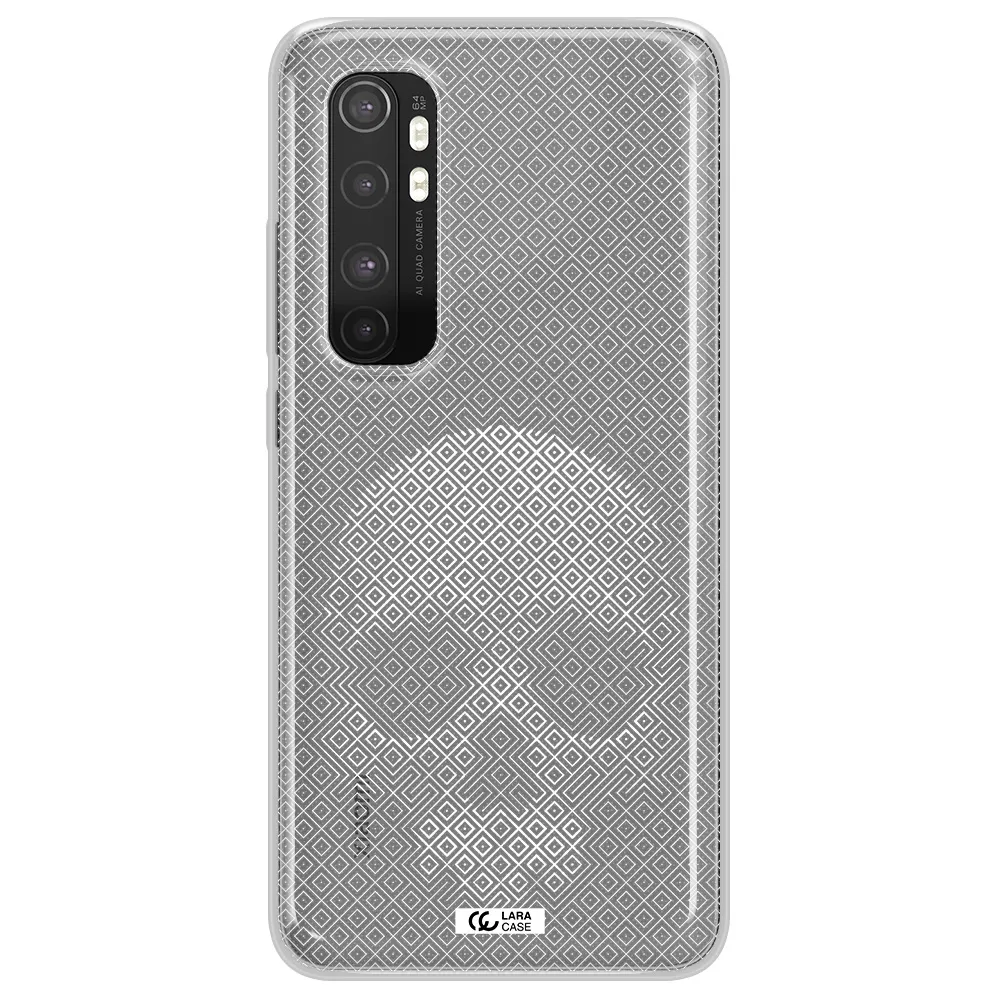 Skull Line Pattern Xiaomi Mi Note 10 Lite Clear TPU Case