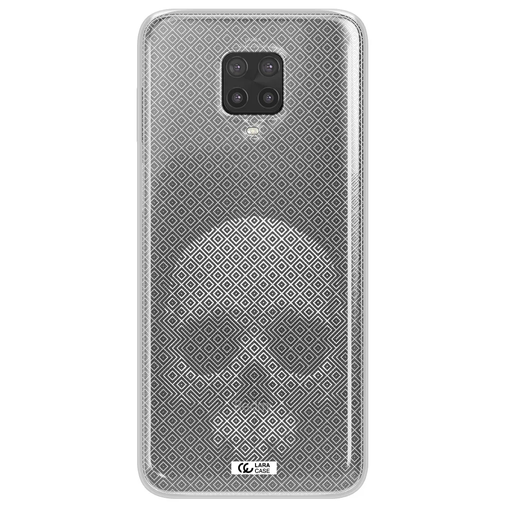 Skull Line Pattern Xiaomi Note 9 Pro Clear TPU Case