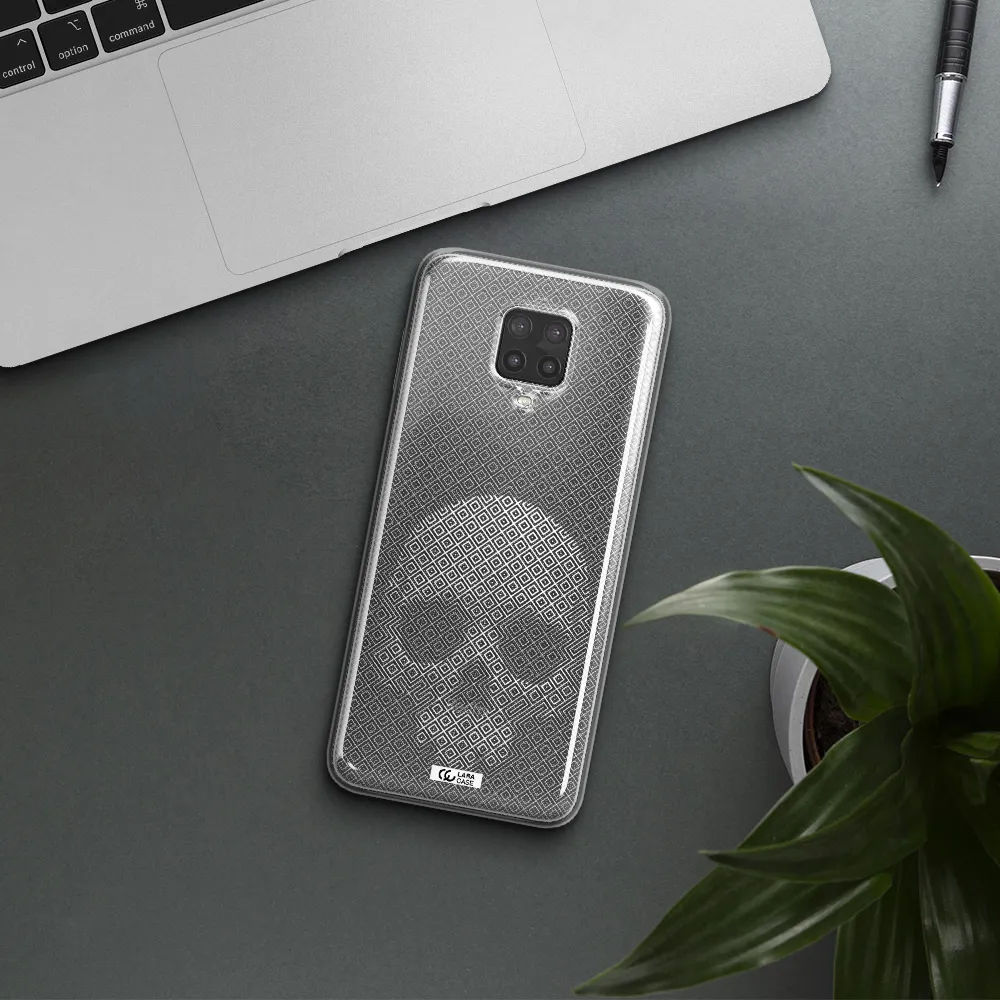 Skull Line Pattern Xiaomi Note 9 Pro Clear TPU Case