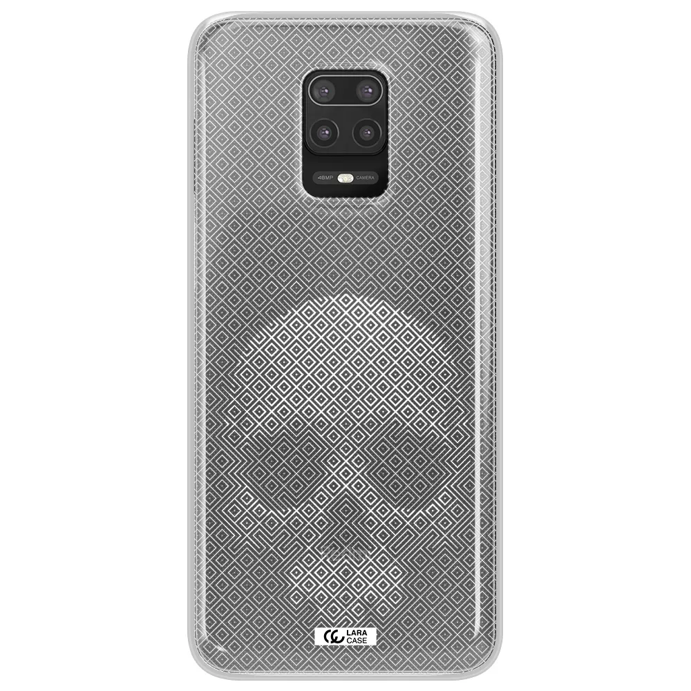 Skull Line Pattern Xiaomi Note 9S Clear TPU Case