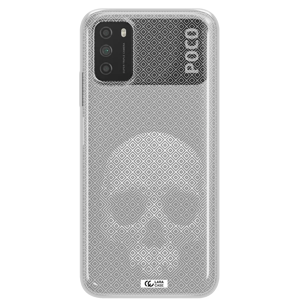 Skull Line Pattern Xiaomi Poco M3 Clear TPU Case