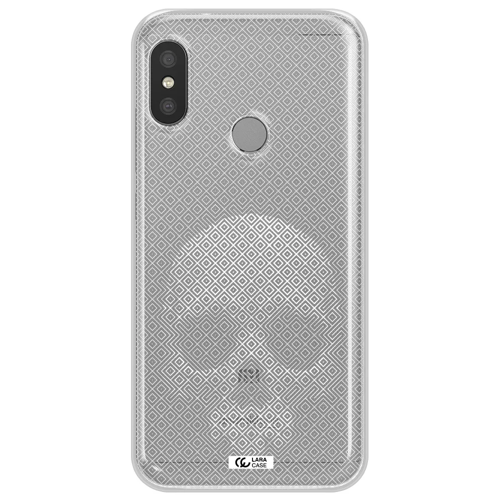 Skull Line Pattern Xiaomi Redmi 6 Pro Clear TPU Case
