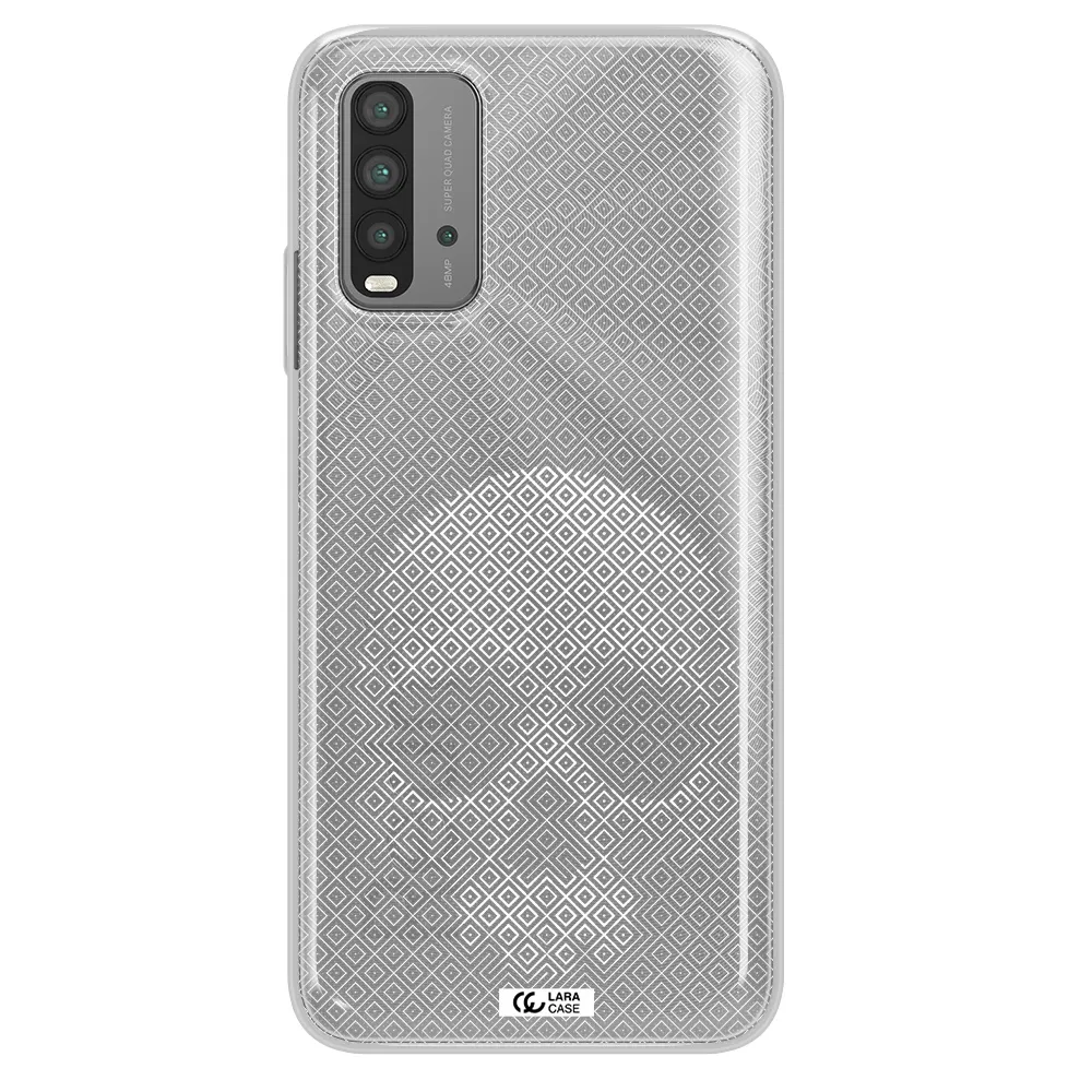 Skull Line Pattern Xiaomi Redmi 9T Clear TPU Case