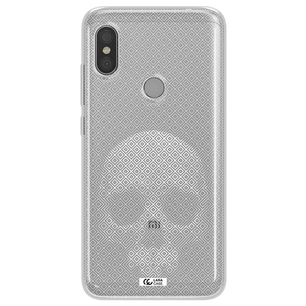 Skull Line Pattern Xiaomi Redmi Note 6 Pro Clear TPU Case