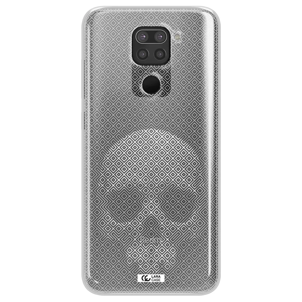 Skull Line Pattern Xiaomi Redmi Note 9 Clear TPU Case
