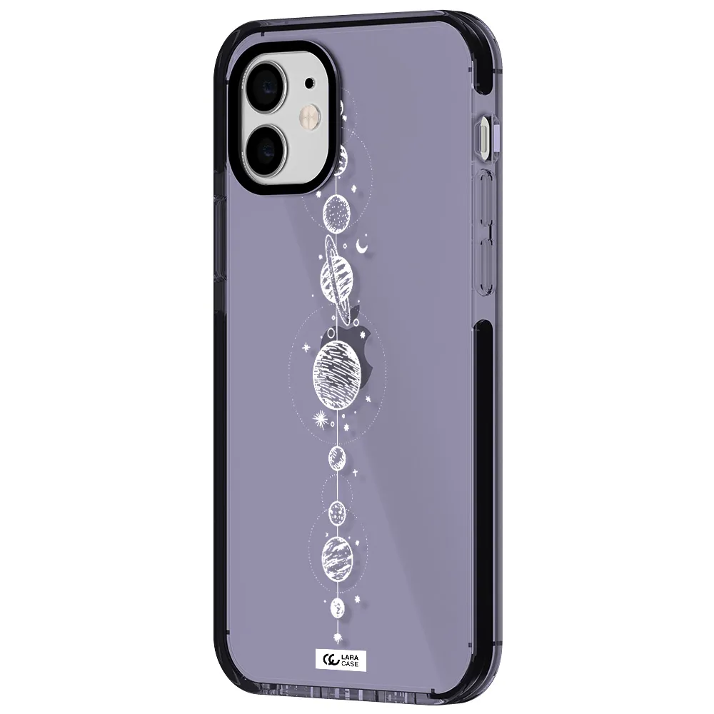 Solar System Line Art Apple iPhone 11 impact Lilac Case