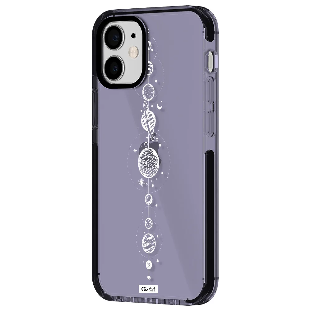 Solar System Line Art Apple iPhone 12 mini impact Lilac Case