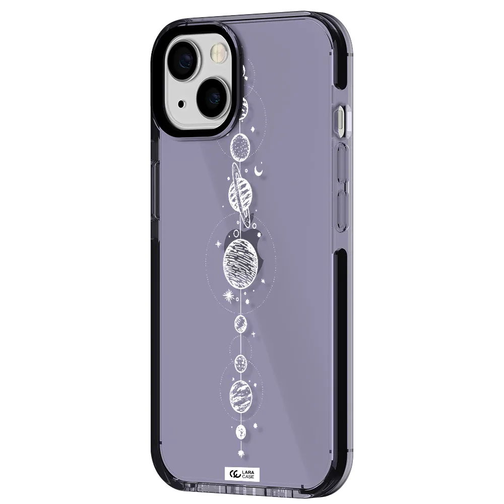 Solar System Line Art Apple iPhone 13 impact Lilac Case