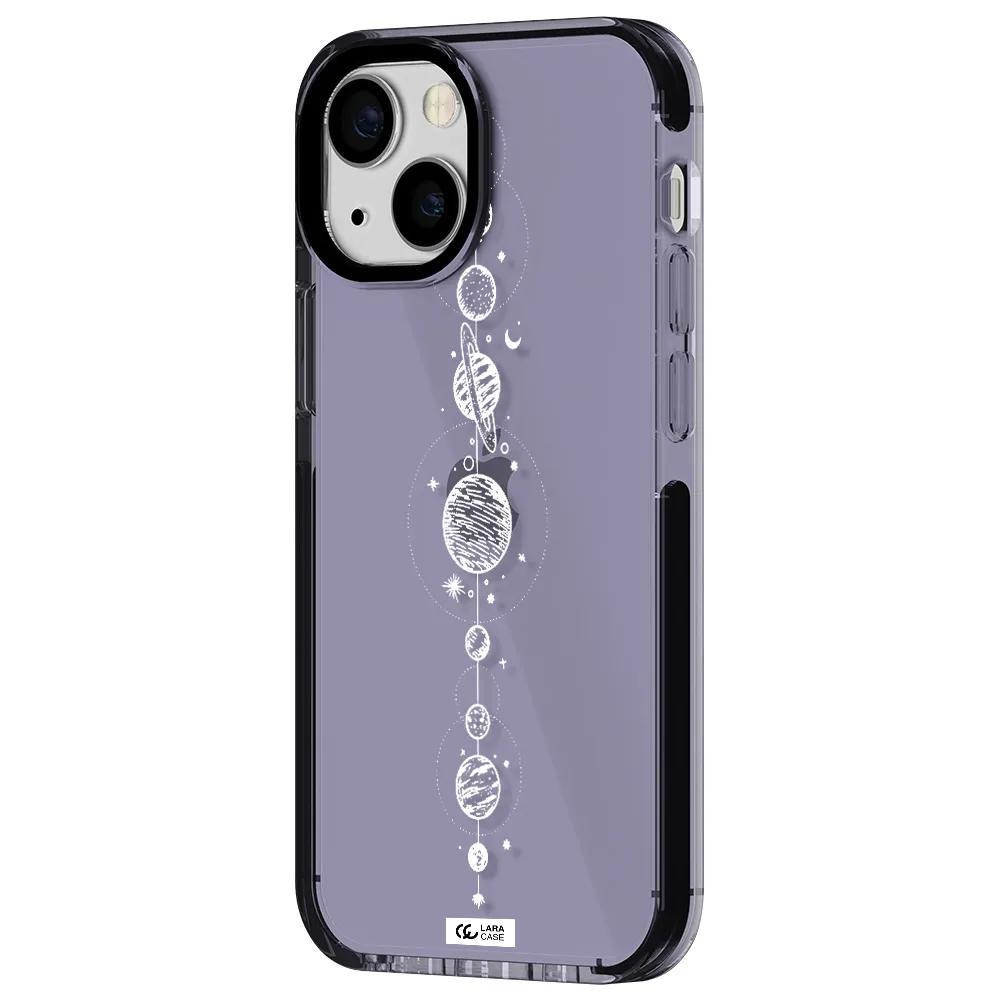 Solar System Line Art Apple iPhone 13 mini impact Lilac Case
