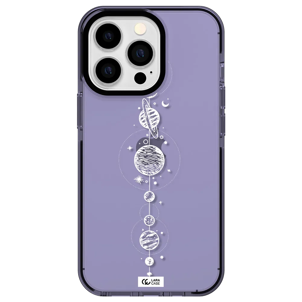Solar System Line Art Apple iPhone 13 Pro impact Lilac Case