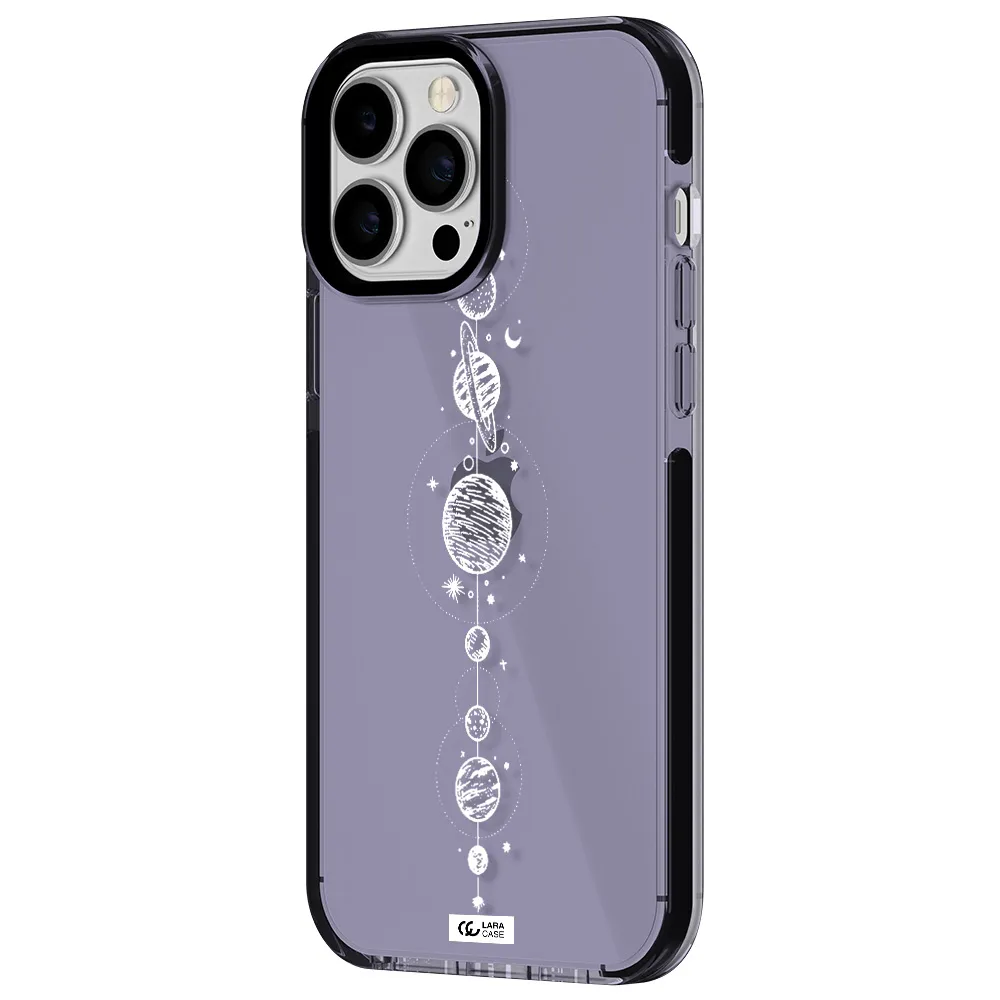 Solar System Line Art Apple iPhone 13 Pro Max impact Lilac Case