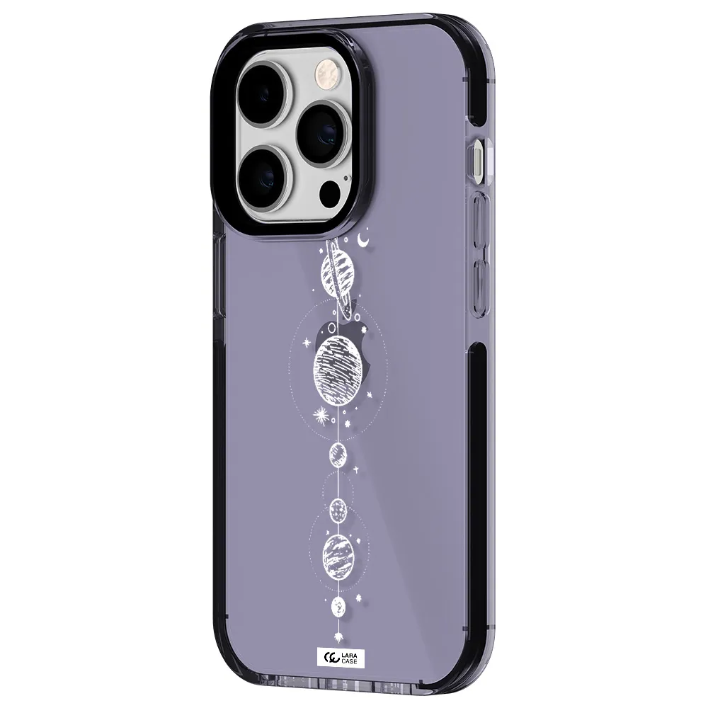 Solar System Line Art Apple iPhone 14 pro impact Lilac Case