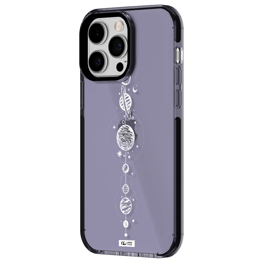 Solar System Line Art Apple iPhone 15 Pro impact Lilac Case