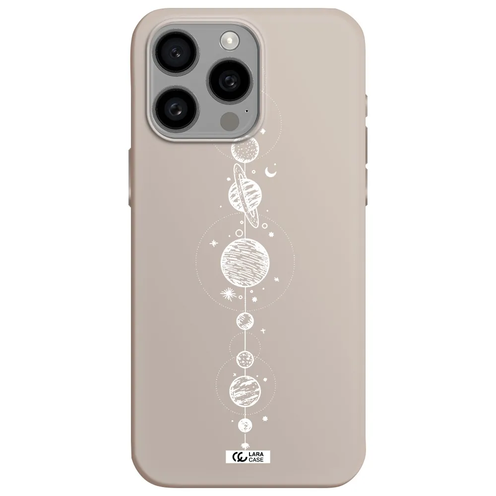 Solar System Line Art Apple Iphone 15 Pro max Silicone Stone Case