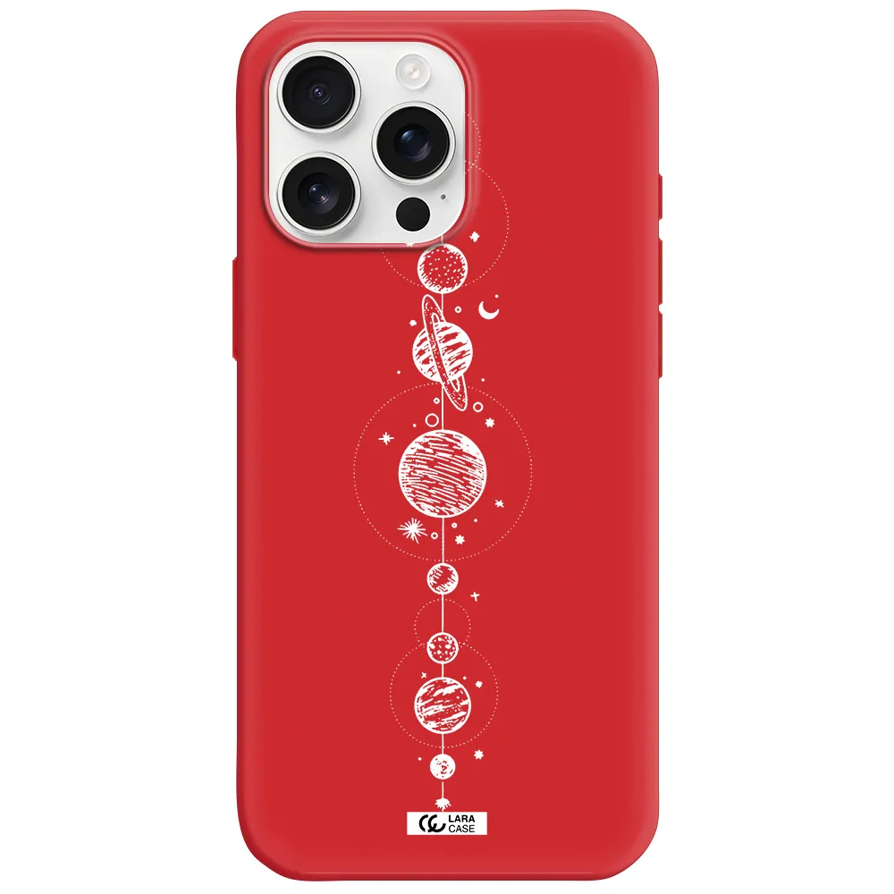 Solar System Line Art Apple Iphone 16 Pro Max Silicone Stone Case