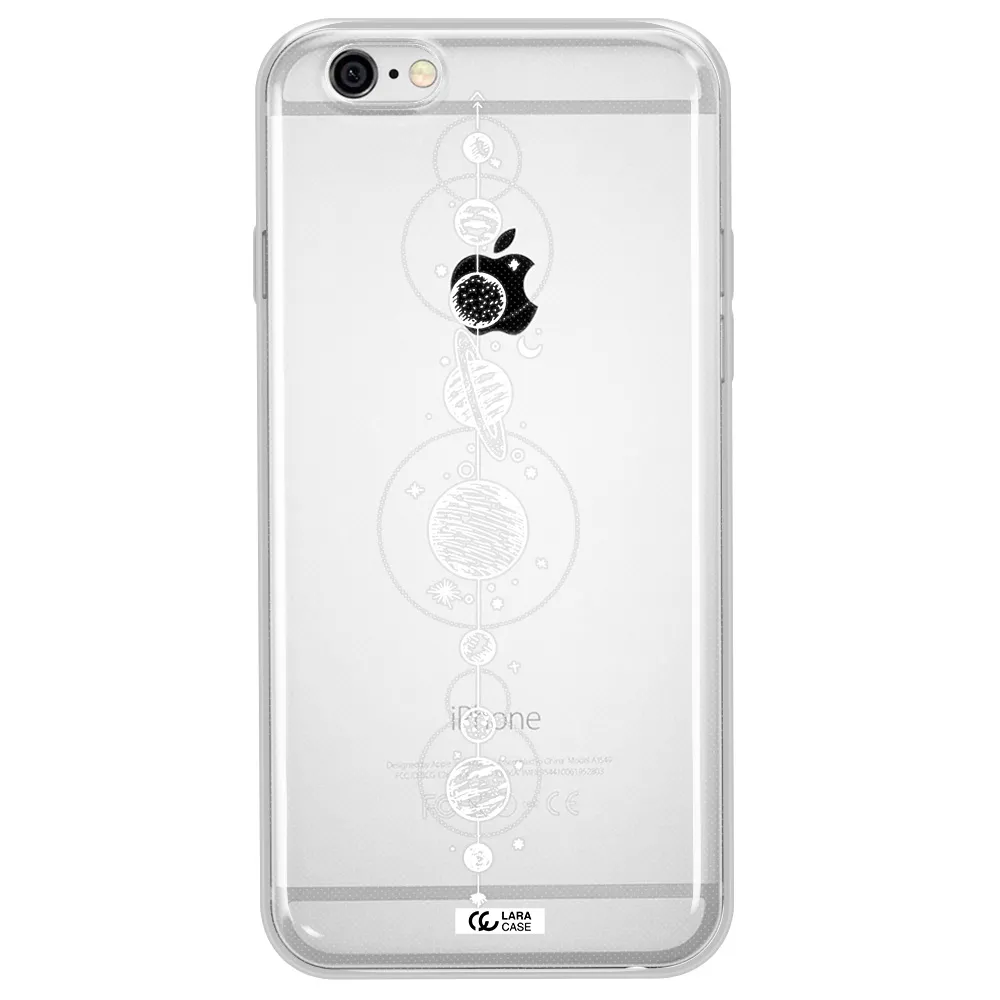 Solar System Line Art Apple iPhone 6 Clear TPU Case