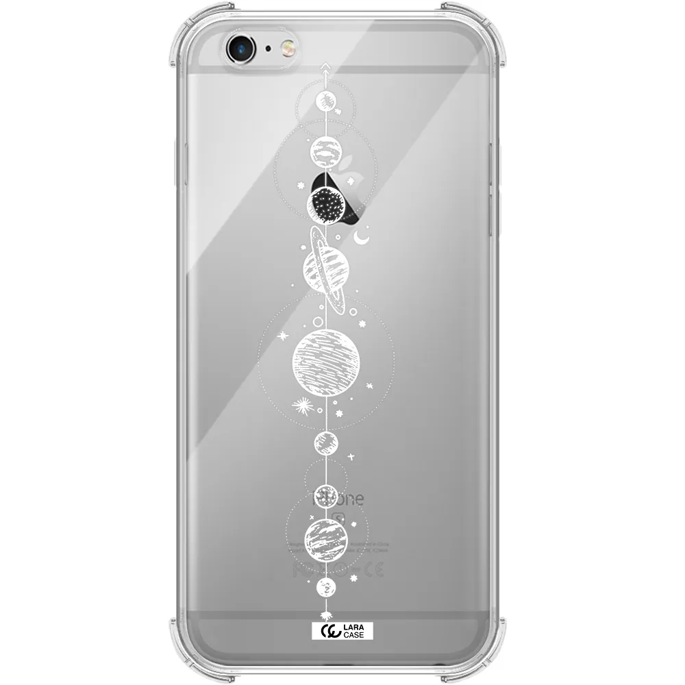 Solar System Line Art Apple iPhone 6 plus Clear PC Case