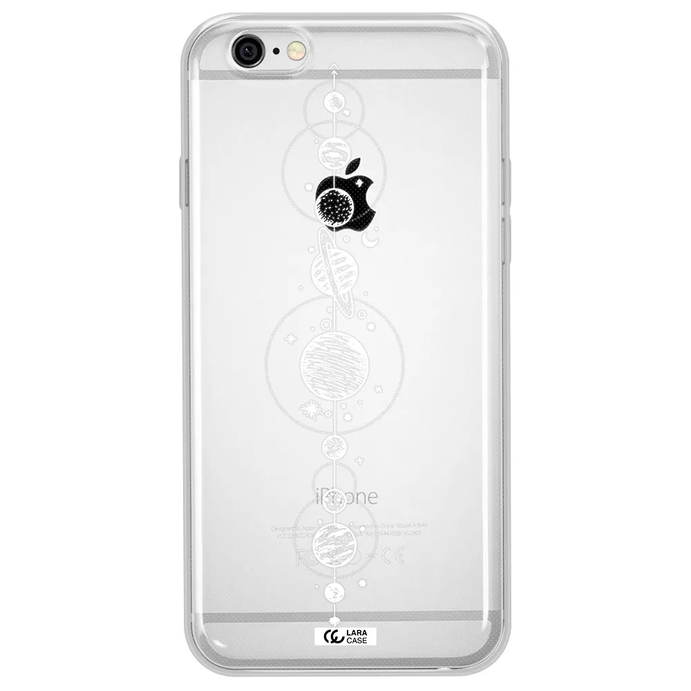 Solar System Line Art Apple iPhone 6 plus Clear TPU Case