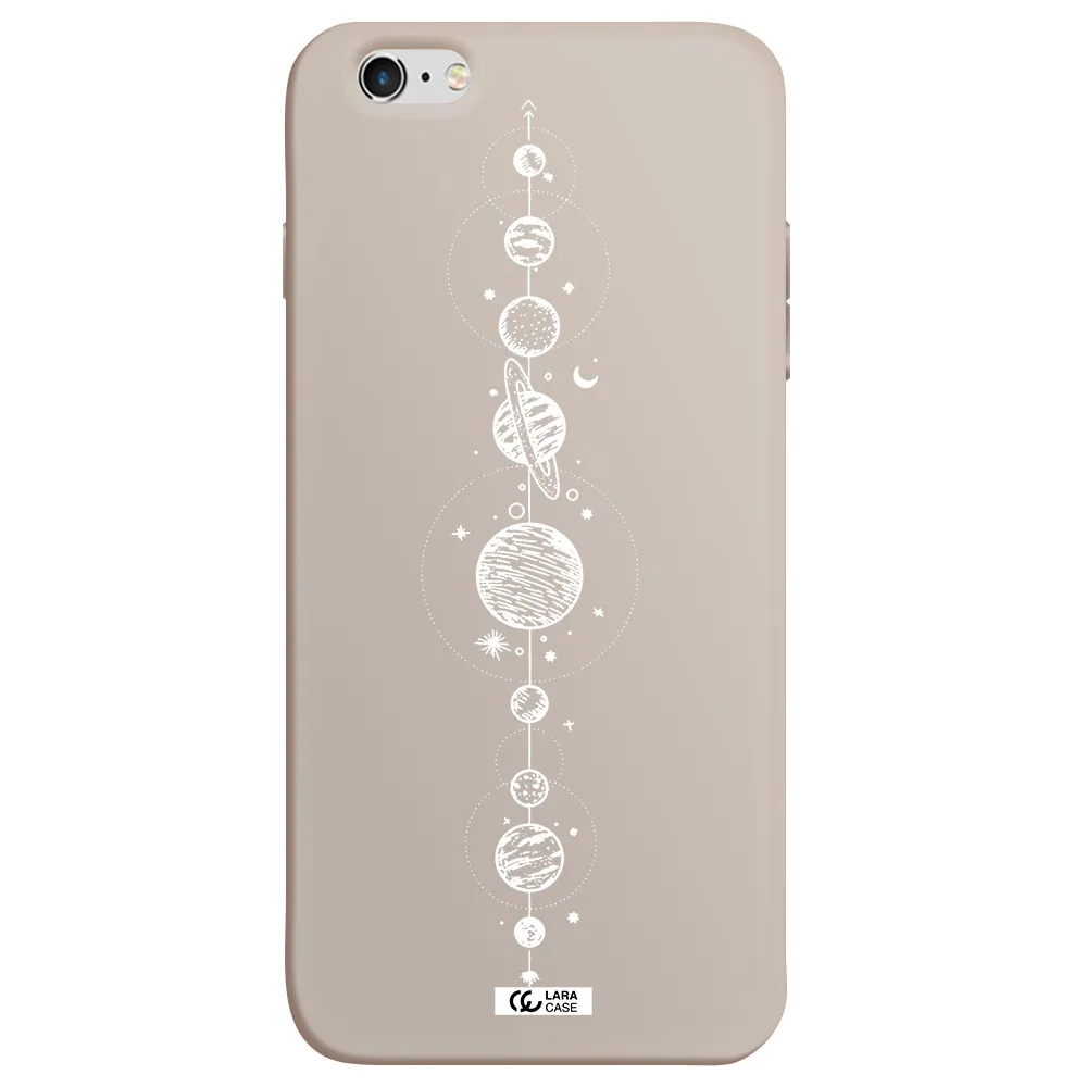 Solar System Line Art Apple iPhone 6 plus Silicone Stone Case