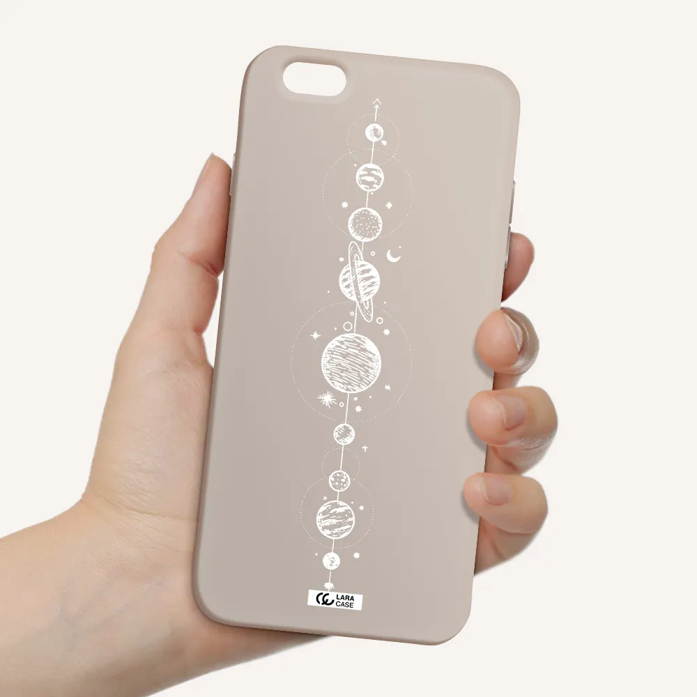 Solar System Line Art Apple iPhone 6 plus Silicone Stone Case