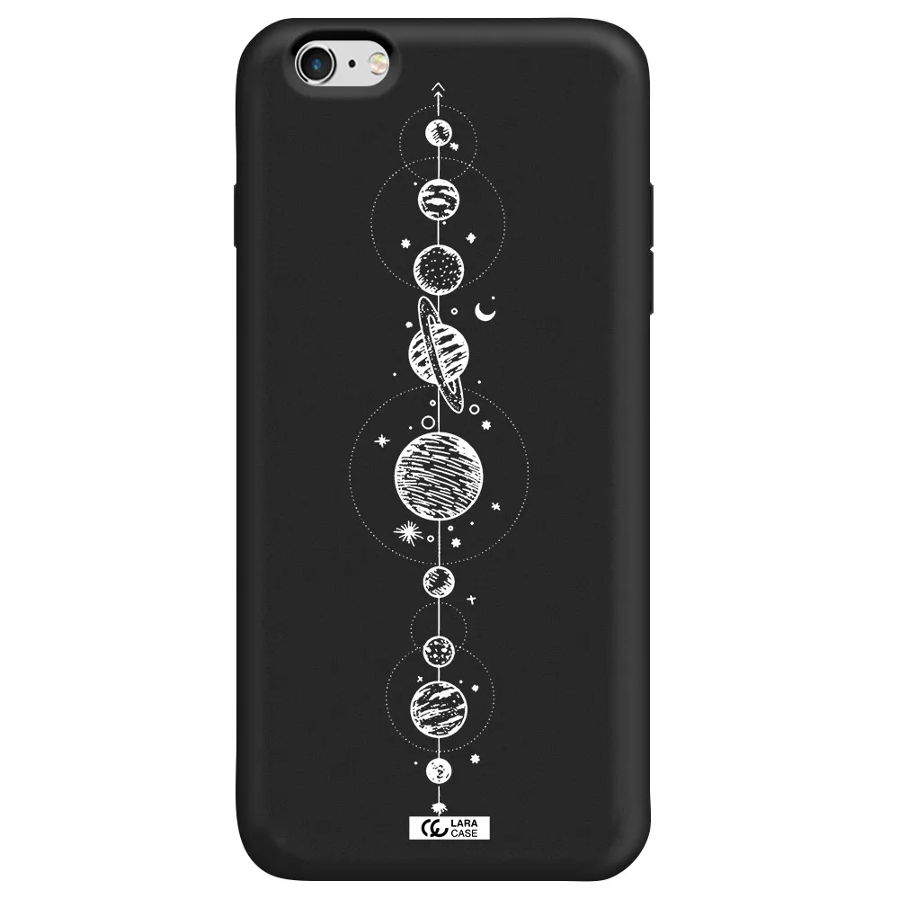 Solar System Line Art Apple iPhone 6 s plus Silicone black Case