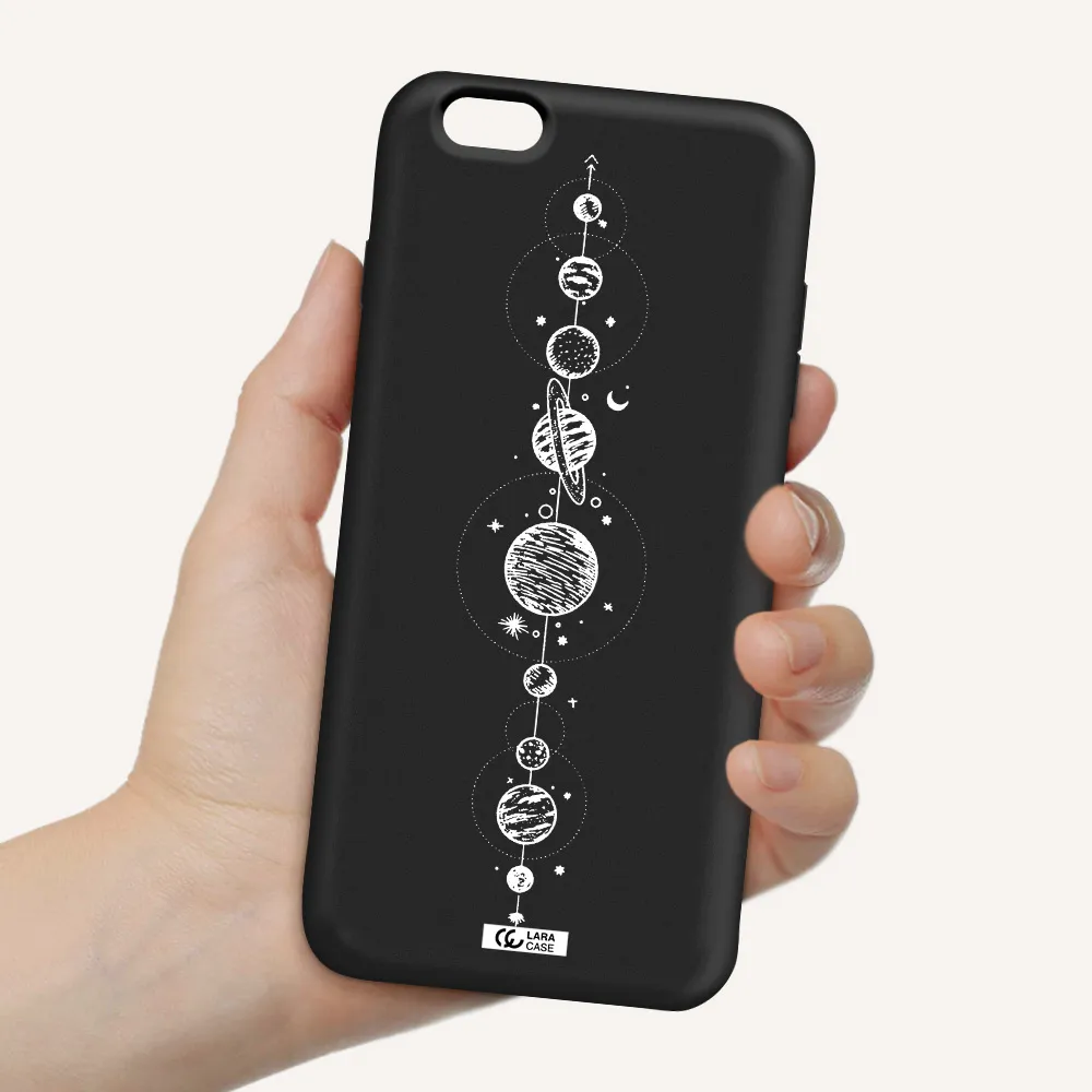 Solar System Line Art Apple iPhone 6 s plus Silicone black Case