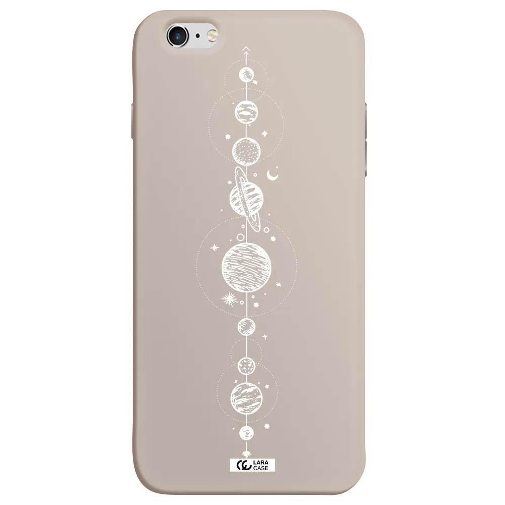 Solar System Line Art Apple iPhone 6 s plus Silicone Stone Case