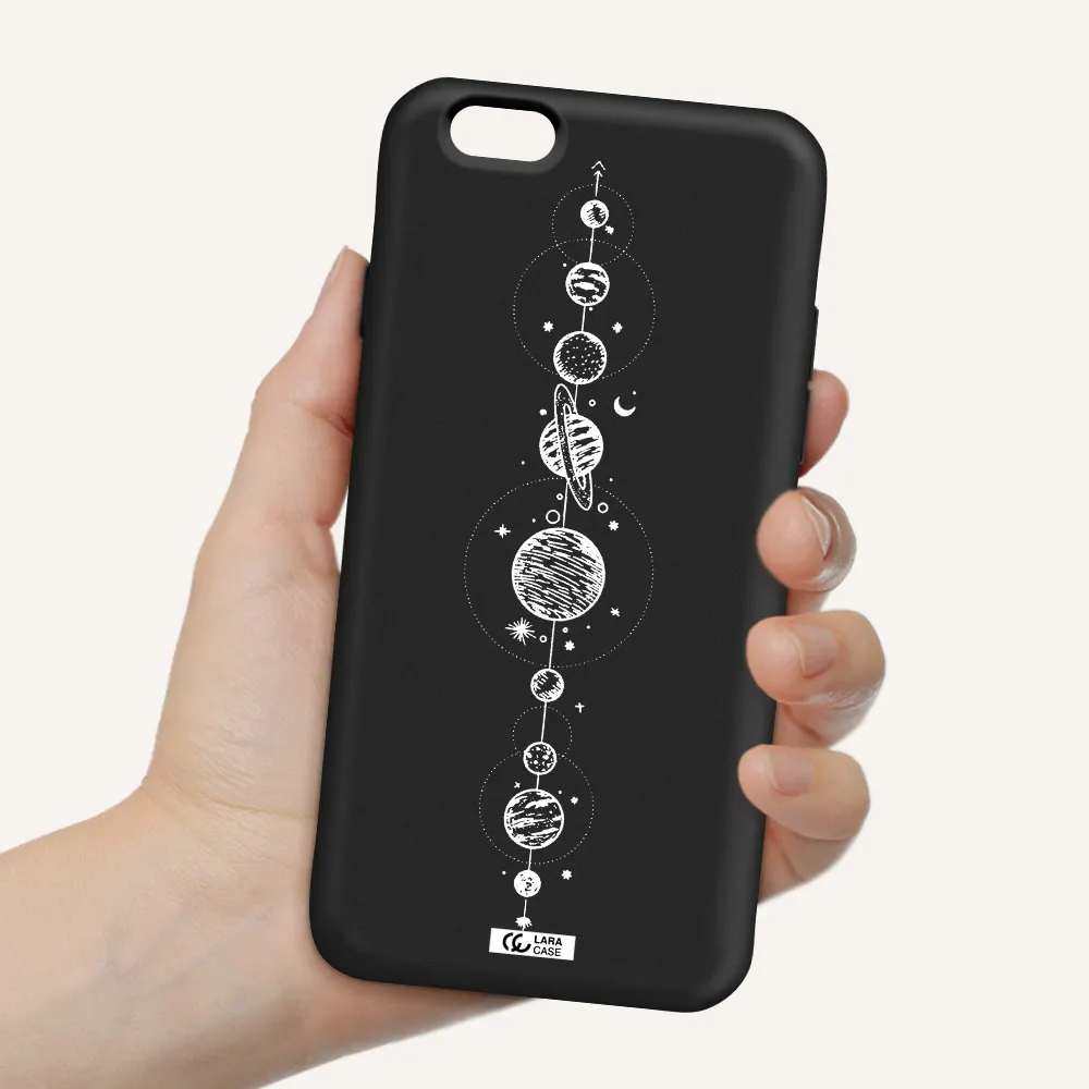 Solar System Line Art Apple iPhone 6 Silicone black Case