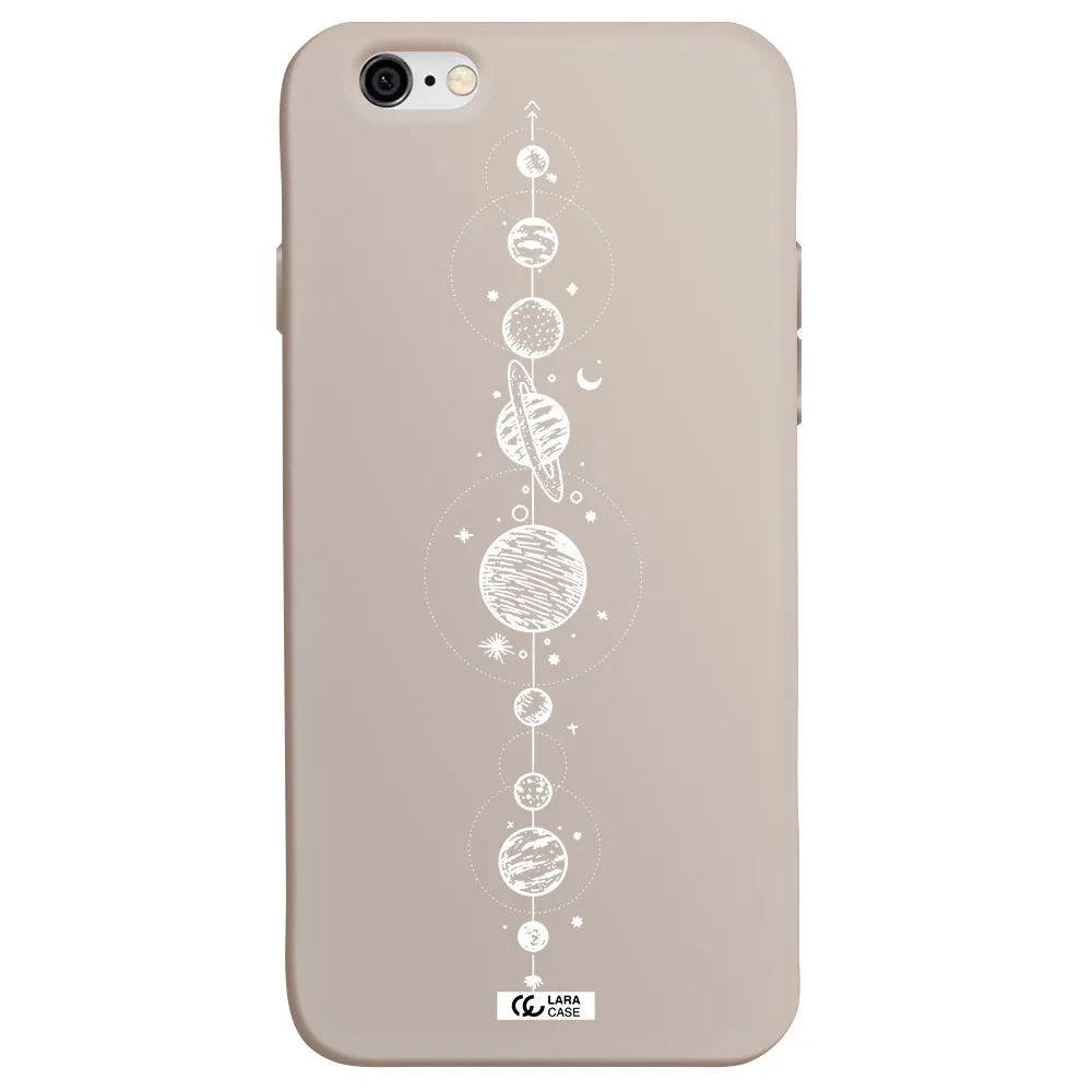 Solar System Line Art Apple iPhone 6 Silicone Stone Case