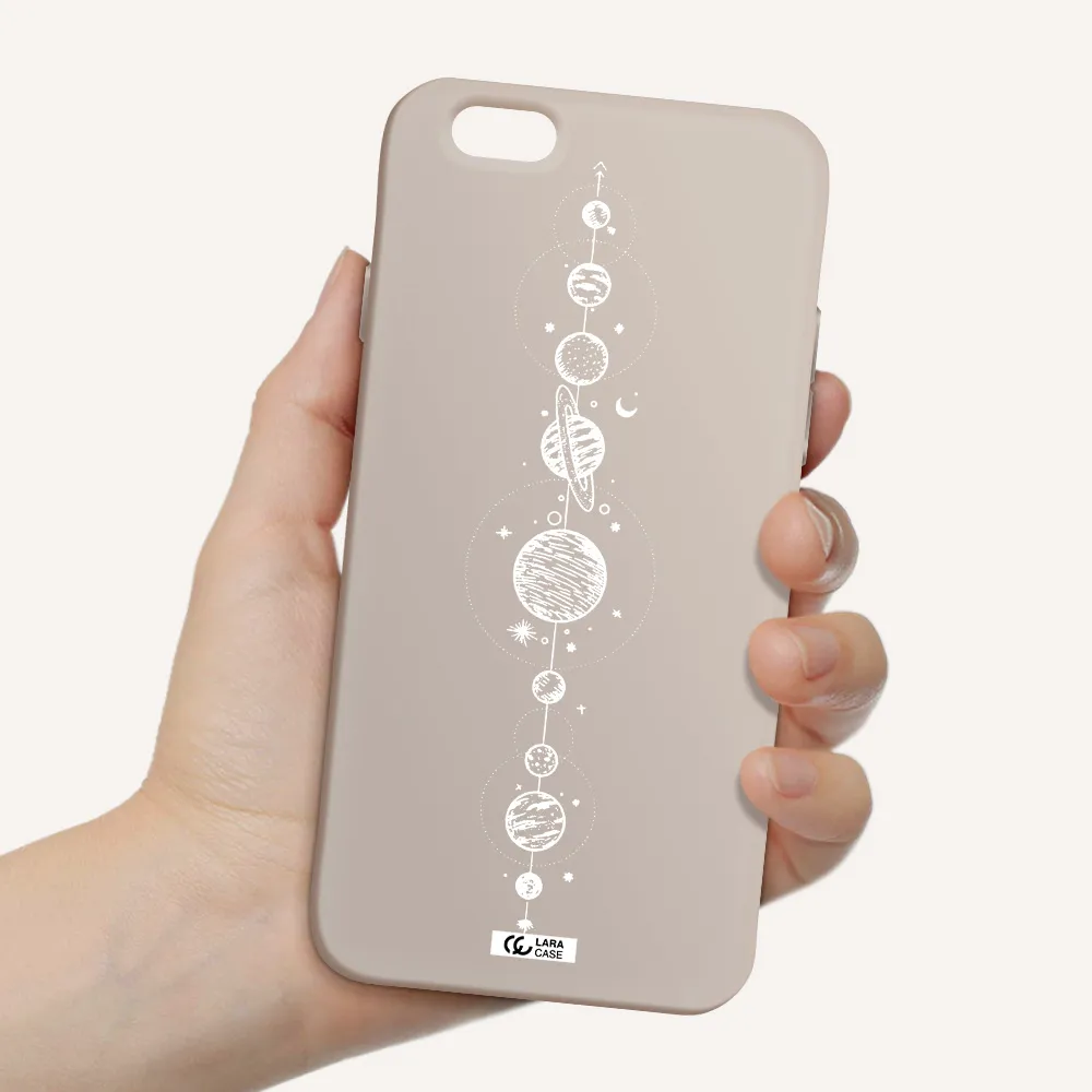 Solar System Line Art Apple iPhone 6 Silicone Stone Case
