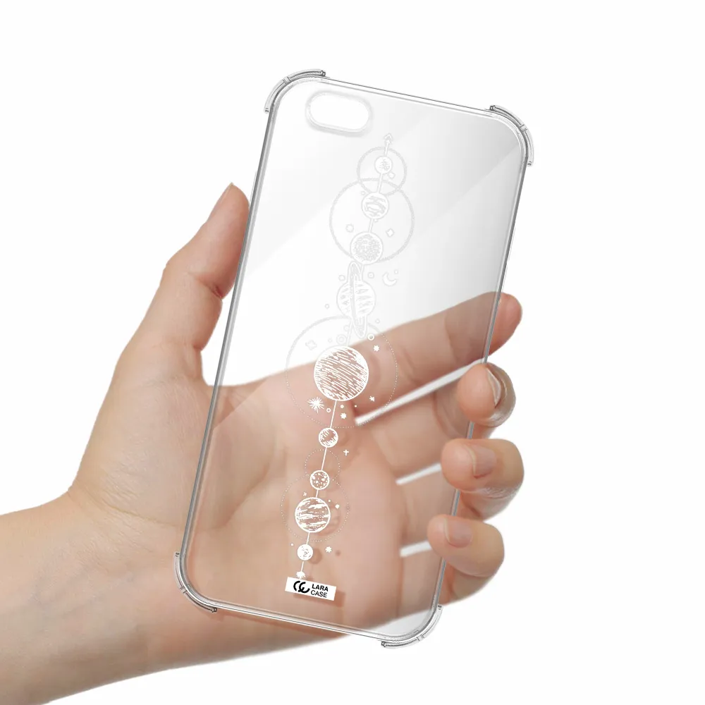 Solar System Line Art Apple iPhone 6S Clear PC Case