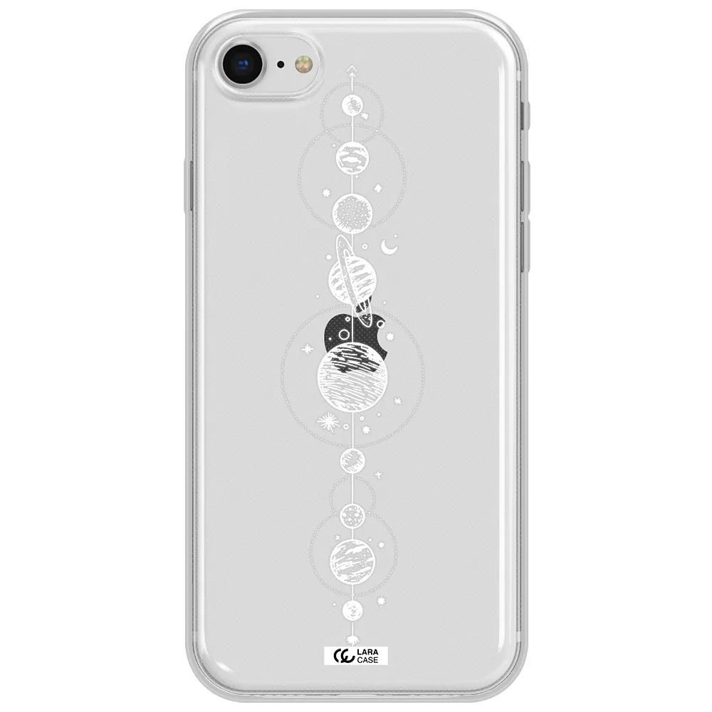 Solar System Line Art Apple Iphone Se 2020 Clear Tpu Case