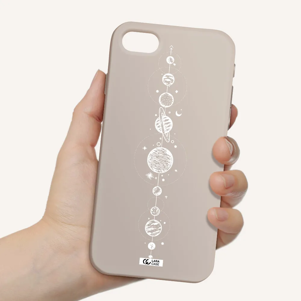 Solar System Line Art Apple iPhone se 2020 Silicone Stone Case