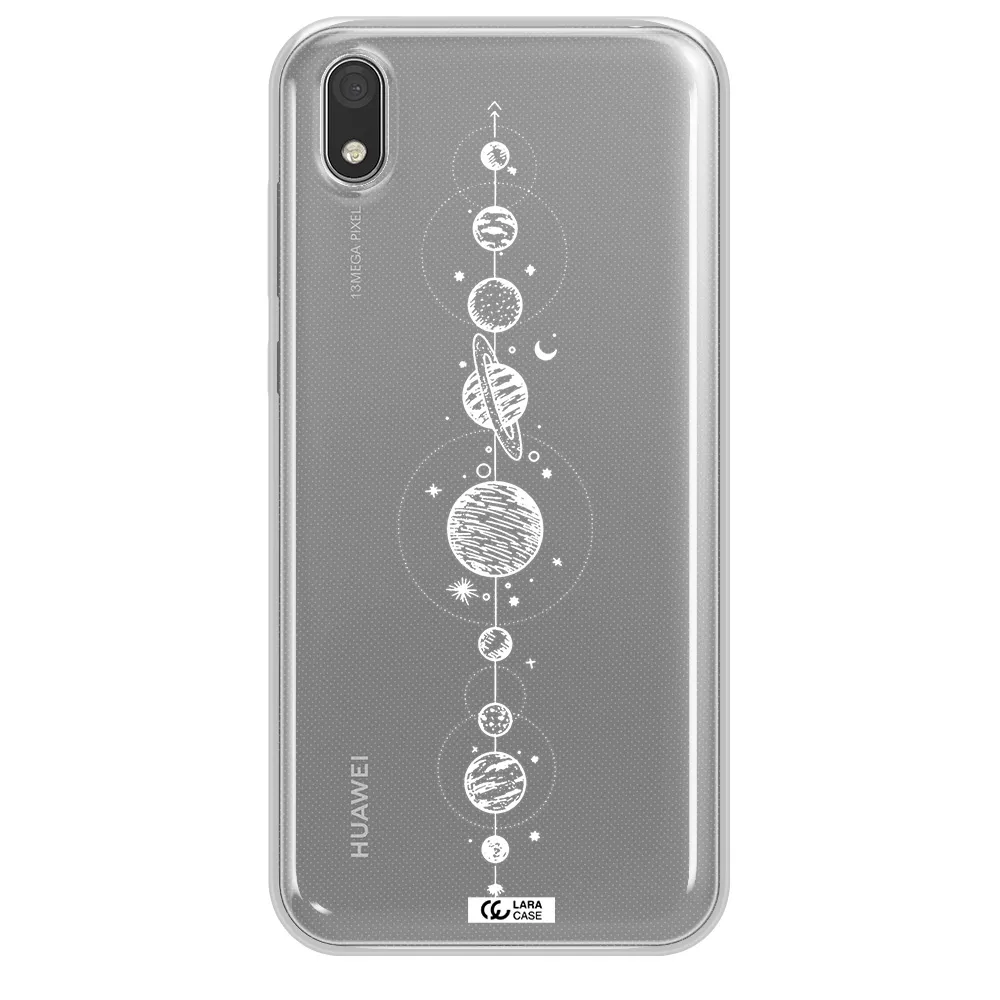 Solar System Line Art Huawei Honor 8S Clear TPU Case