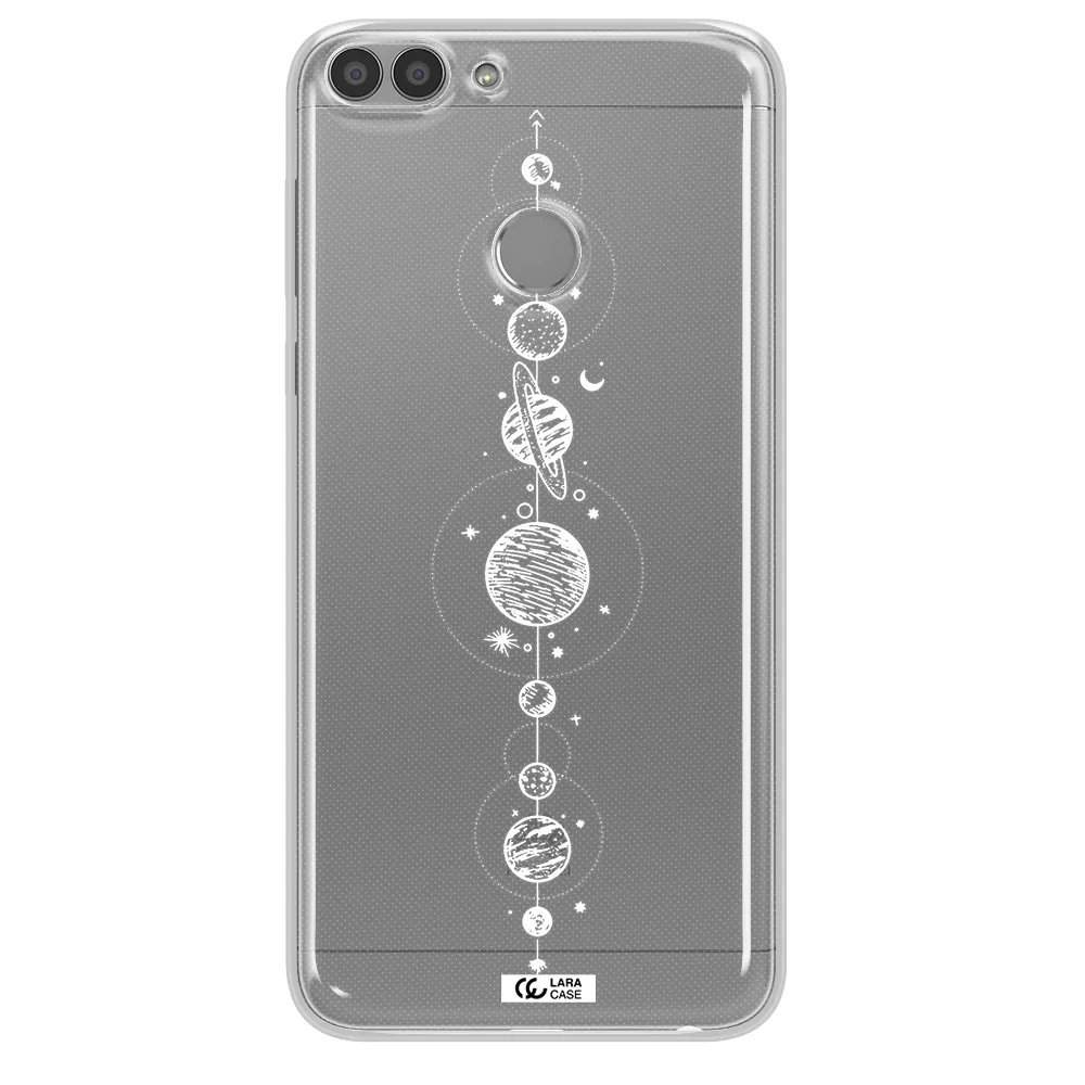 Solar System Line Art Huawei P Smart 2017 Clear TPU Case