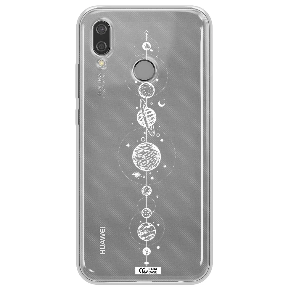 Solar System Line Art Huawei P20 Lite Clear TPU Case