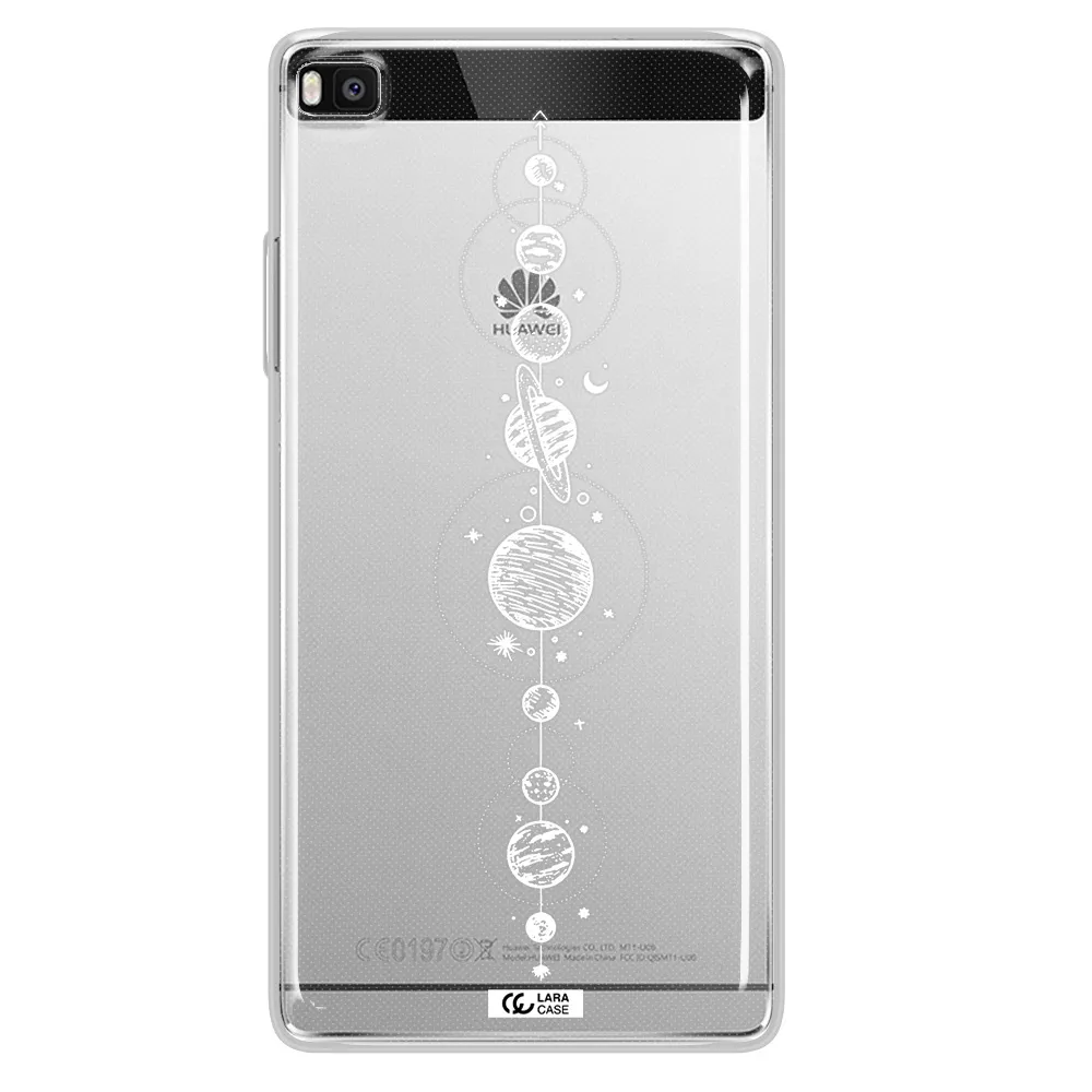 Solar System Line Art Huawei P8 Clear TPU Case
