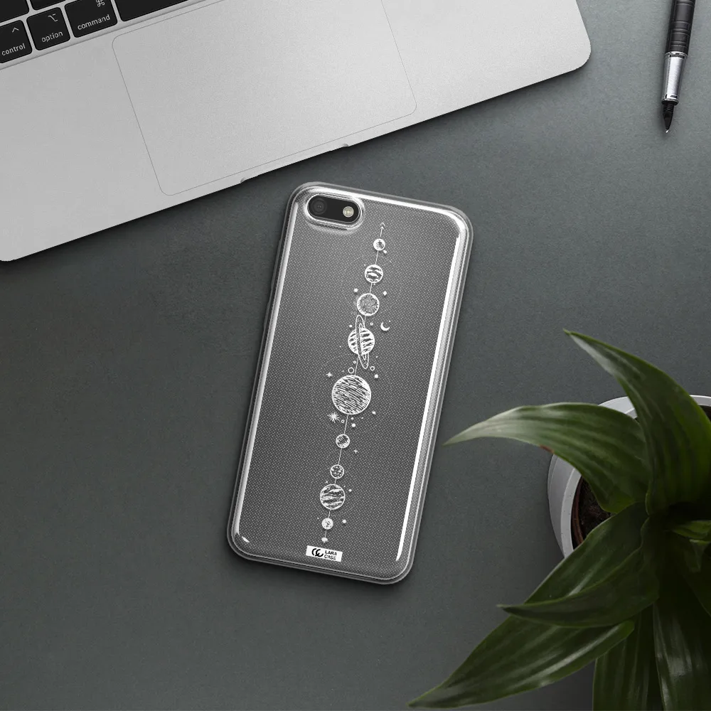 Solar System Line Art Huawei Y5 2018 Clear TPU Case