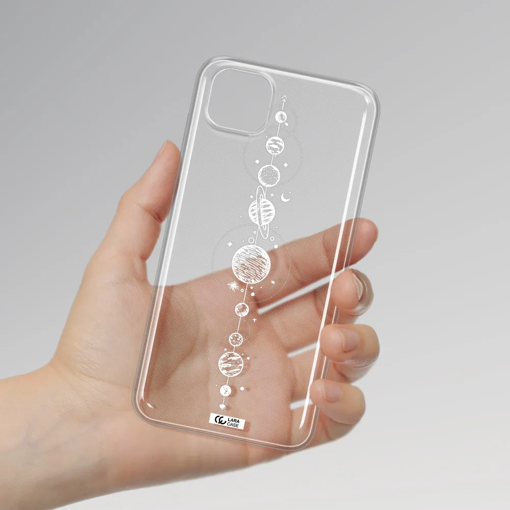 Solar System Line Art Huawei Y5P Clear TPU Case