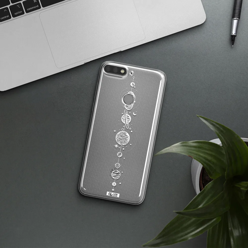 Solar System Line Art Huawei Y7 Prime 2018 Clear TPU Case