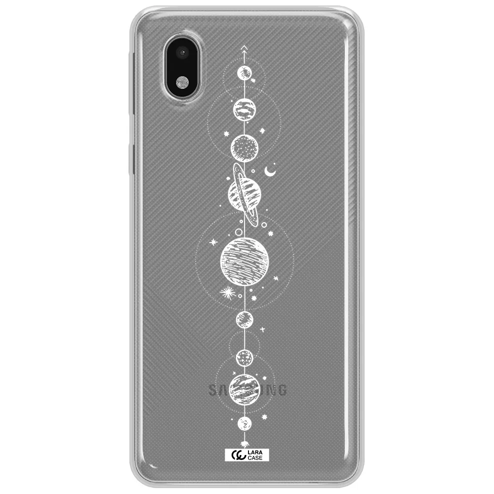 Solar System Line Art Samsung A01 Core Clear Tpu Case