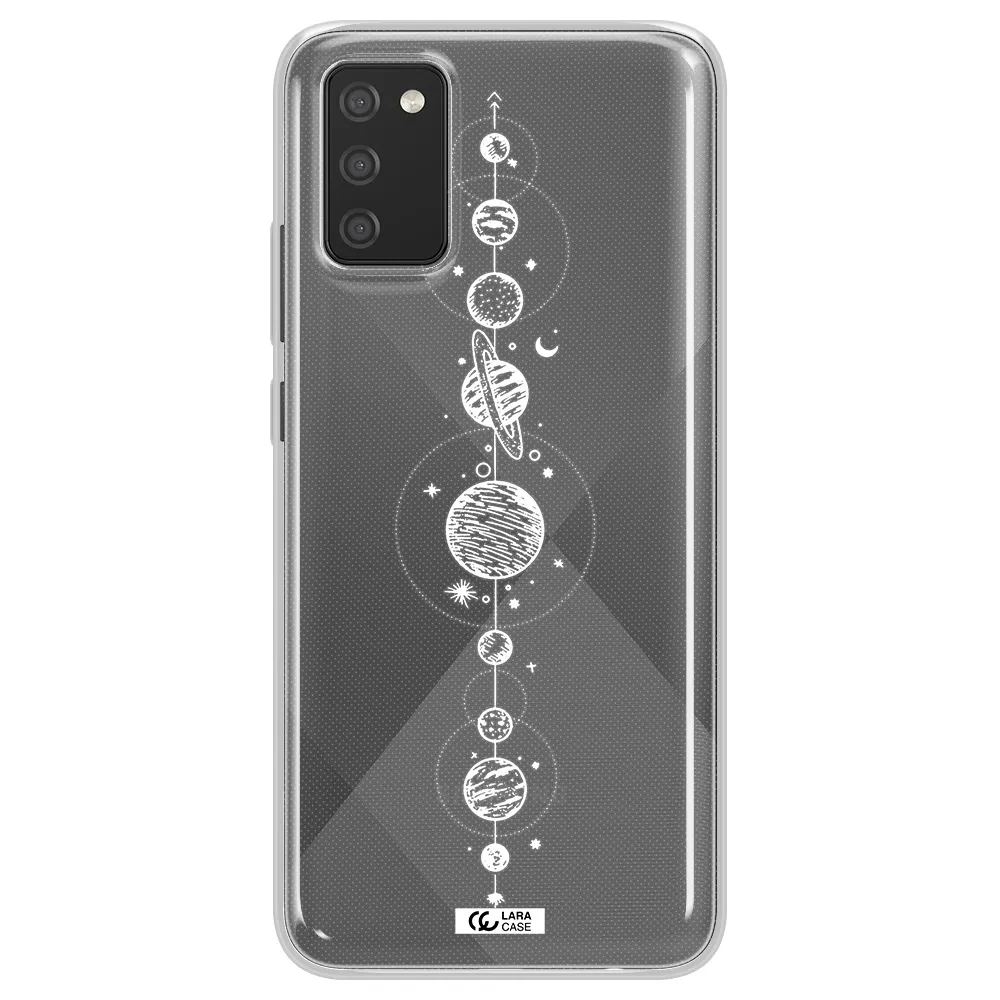 Solar System Line Art Samsung A02S Clear TPU Case