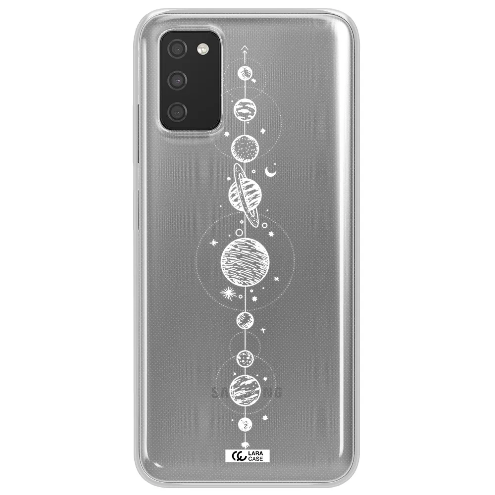 Solar System Line Art Samsung A03S Clear TPU Case