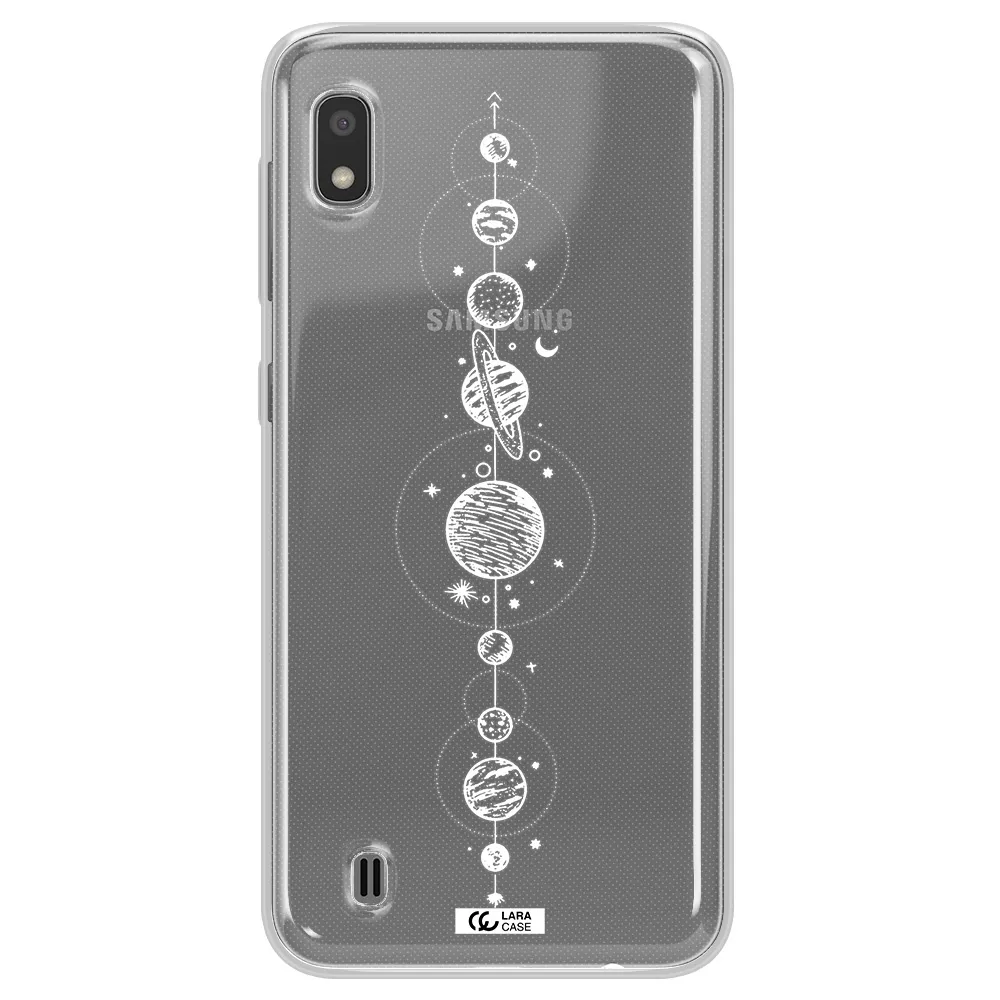Solar System Line Art Samsung A10 Clear TPU Case