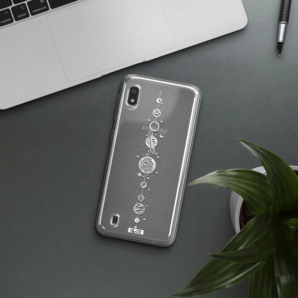 Solar System Line Art Samsung A10 Clear TPU Case
